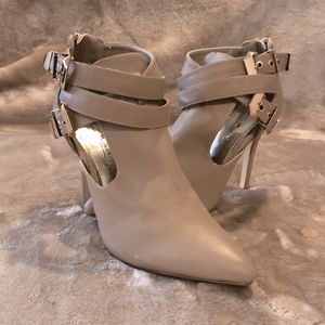 Anne Michelle Taupe Beige Heel Booties